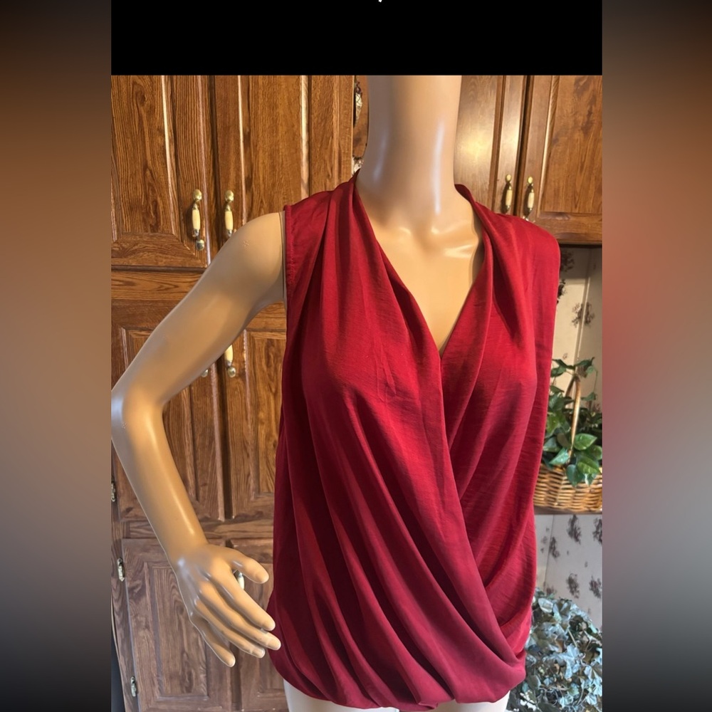 a new day Women's Burgundy Draped Top